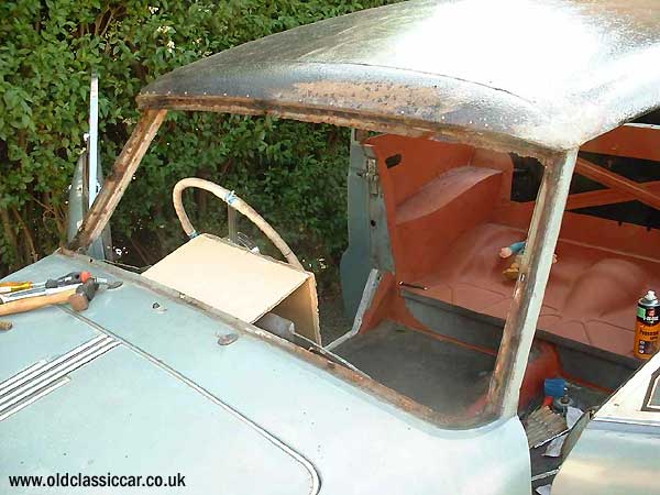 Rust had got a hold in the screen surround on this Austin Atlantic