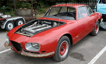 The Alfa Romeo as found in its new red paint scheme
