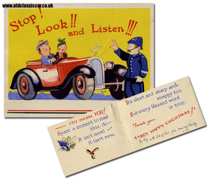 Vintage car on this old card