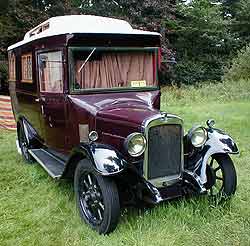 A camper built on a 1920s Austin chassis