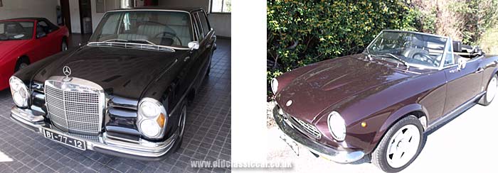 Classic Mercedes and Fiat 124 Spider