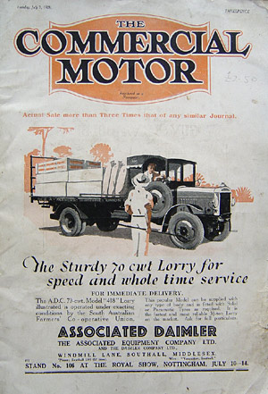 Associated Daimler lorry advertisement