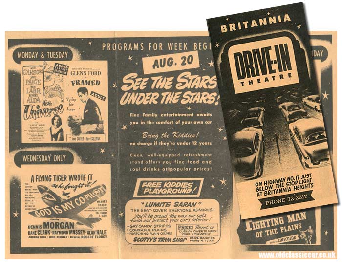 Britannia Theatre's drive-in movie from the 1950s