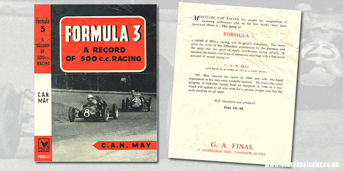 A book by C.A.N. May on Formula 3 500cc car racing