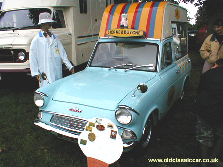 at Astle Park in 2001 is this Ford Anglia based Wall's ice cream van