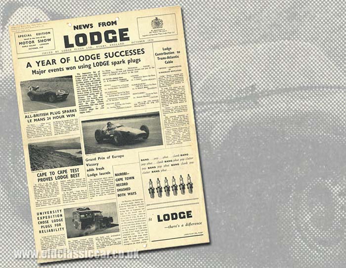 Lodge spark plugs in 1956