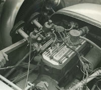 Aquaplane tuned Ford engine fitted to the Lotus 7