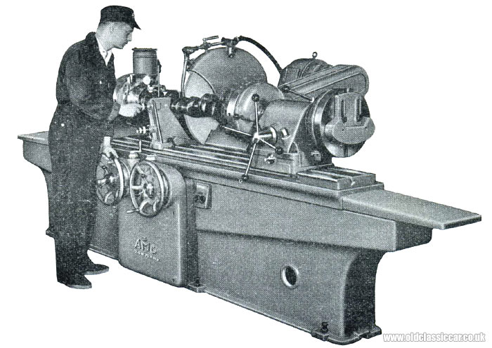 An engine's crankshaft undergoing machine work