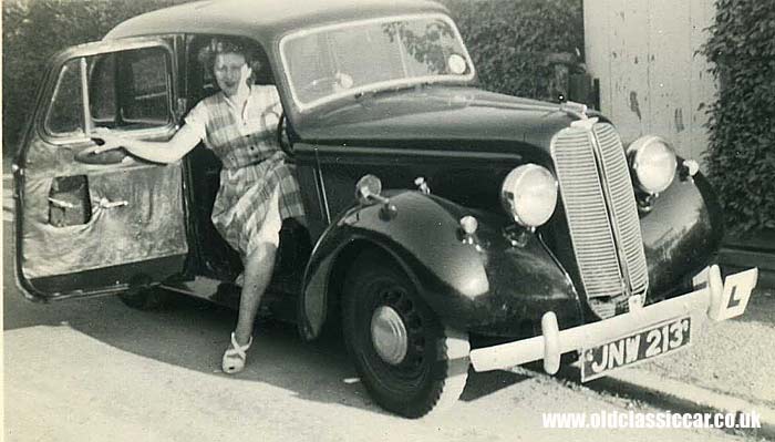 A driver with her Hillman Minx