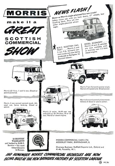 Morris Commercial vehicles for 1961