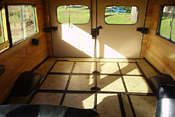 Morris Y Van interior with seats folded down