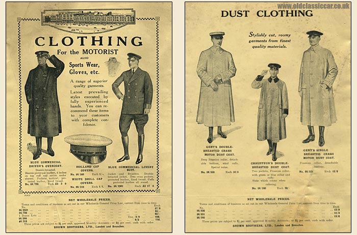 Clothing for motor-car drivers