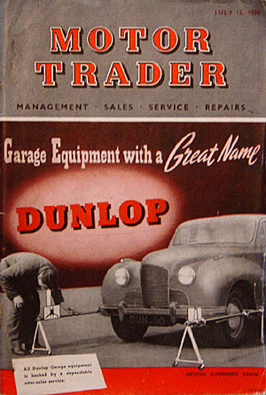 Cover from Motor Trader in 1950 featuring an Austin A70 Hampshire