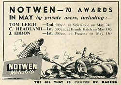 Advert for Notwen oils