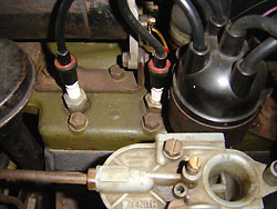 spark plugs in an engine