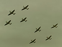 8 Spitfires fly overhead