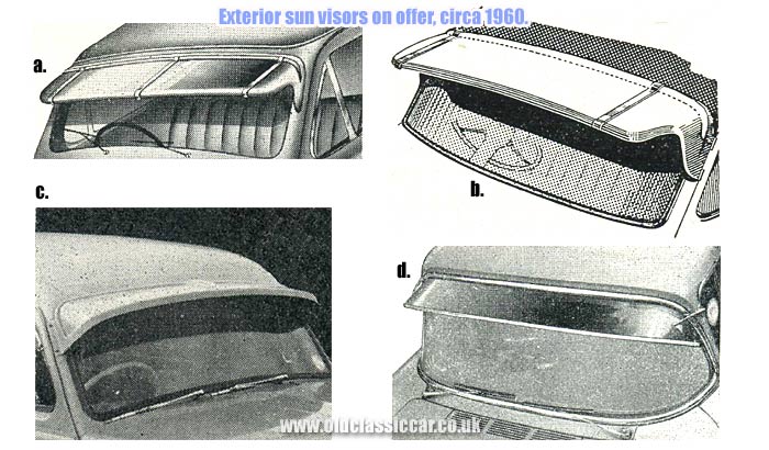 External sun visors for cars