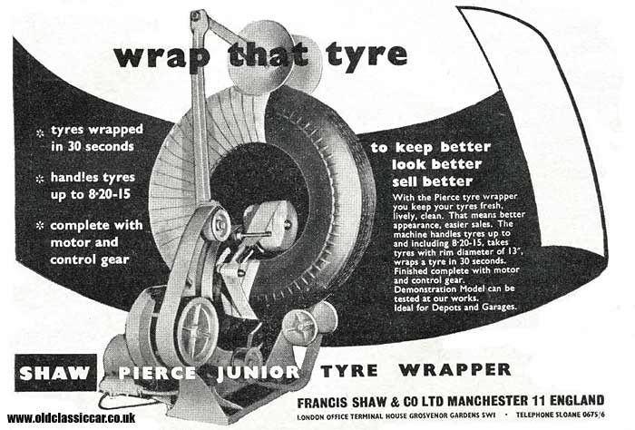 Device for wrapping car tyres