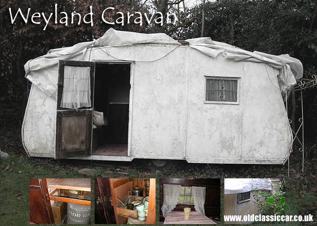 Weyland caravan seen in a garden