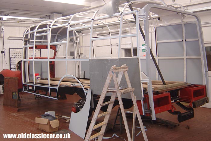 Body panels start to be fitted on the nearside