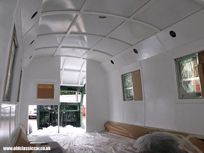 Interior of the truck now painted white