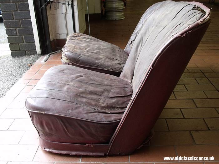 Old leather vehicle seats