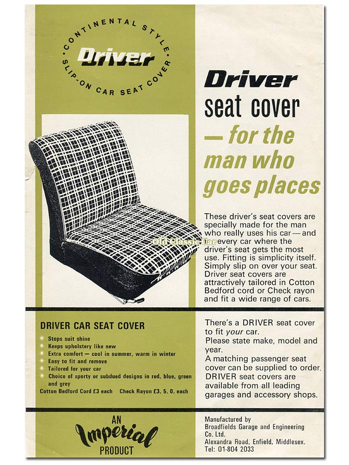 Imperial seat cover leaflet