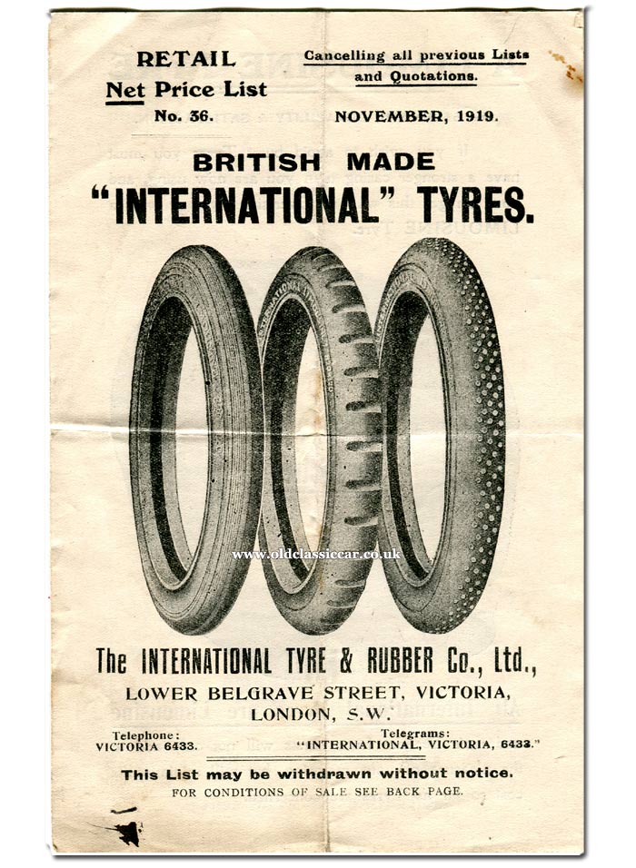 International-brand car tyres leaflet