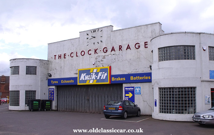 Front view of the The Clock Garage