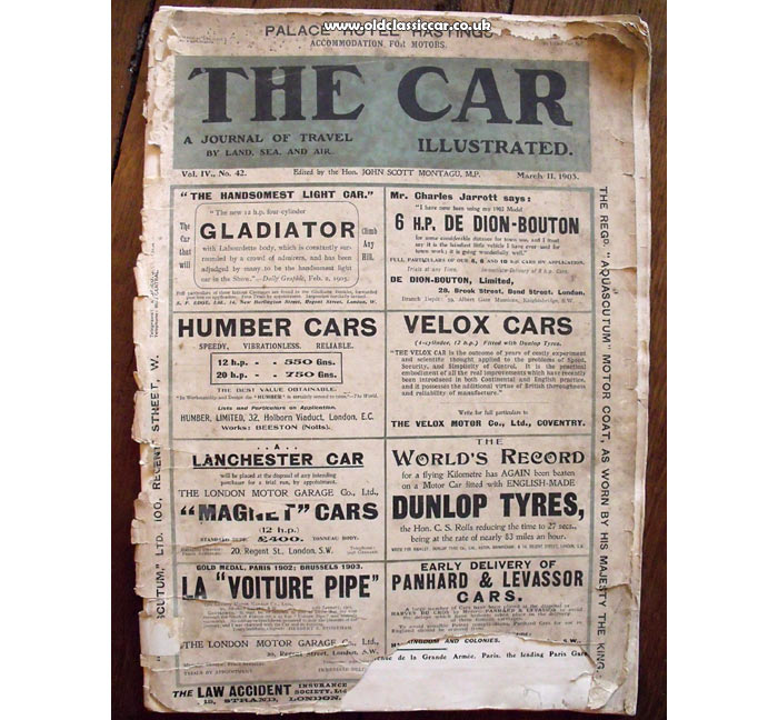 Cover of THE CAR magazine March 1903