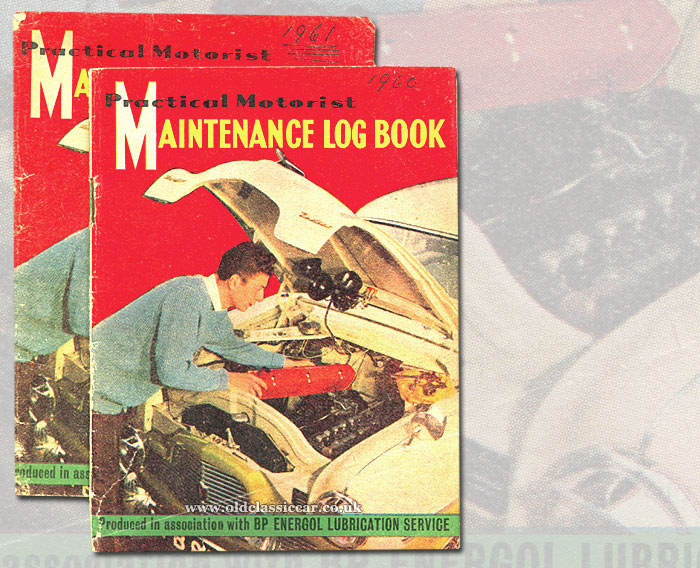 Car maintenance log books from the 1960s