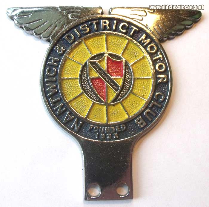 Post-war Nantwich & District car badge