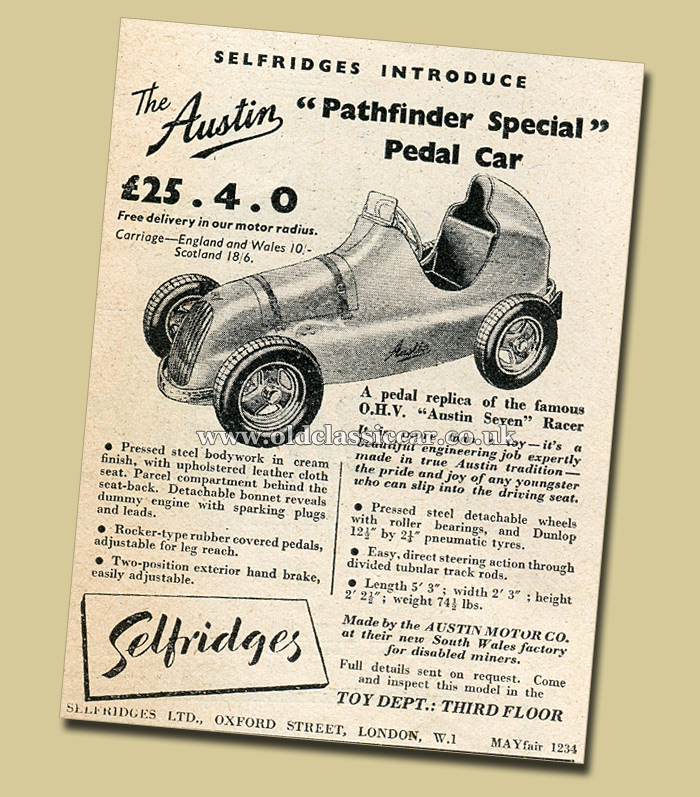 Announcing the new Pathfinder pedal car in 1949