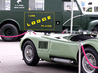 Dodge and C-Type Jaguar at Donington
