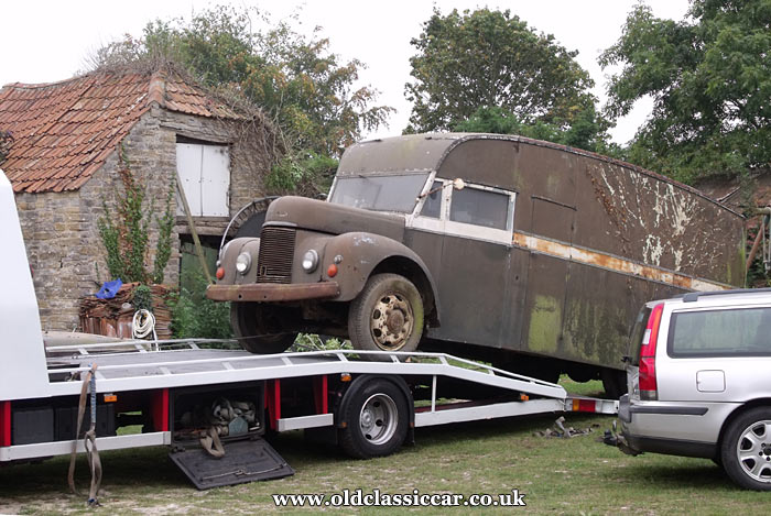 The Commer looks skyward as it is loaded up