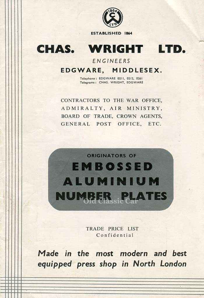 Chas Wright number plates