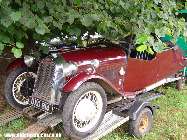 Photograph of the Morgan 3 wheeler on display at Astle Park in Cheshire.