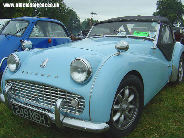 Photograph of the Triumph TR3a on display at Astle Park in Cheshire.