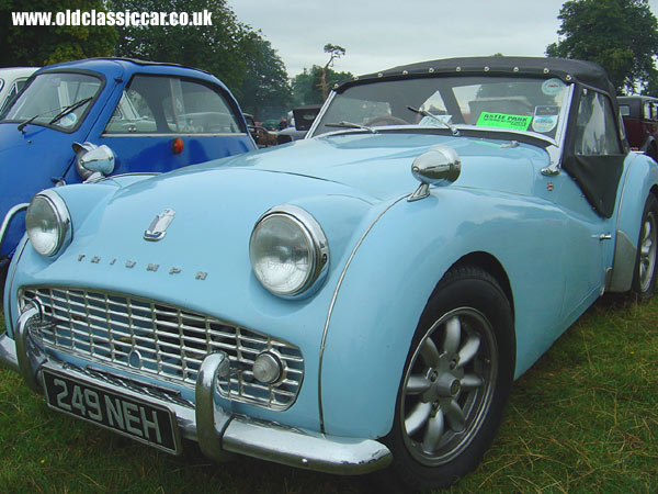 Photograph of the Triumph TR3a on display at Astle Park in Cheshire.
