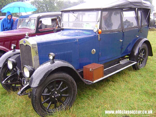 Photograph of the Clyno Tourer on display at Astle Park in Cheshire.