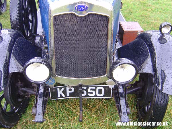 Photograph of the Clyno Tourer on display at Astle Park in Cheshire.