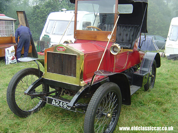 Photograph of the Morriss Tourer on display at Astle Park in Cheshire.