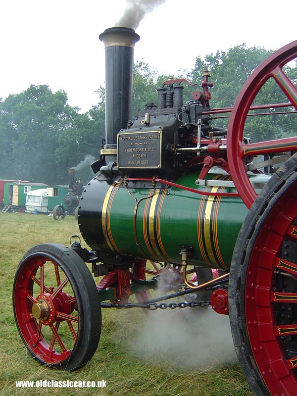 Photograph of the Foden Traction engine on display at Astle Park in Cheshire.
