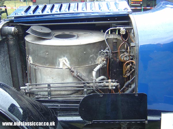 Photograph of the Stanley Steamcar on display at Astle Park in Cheshire.