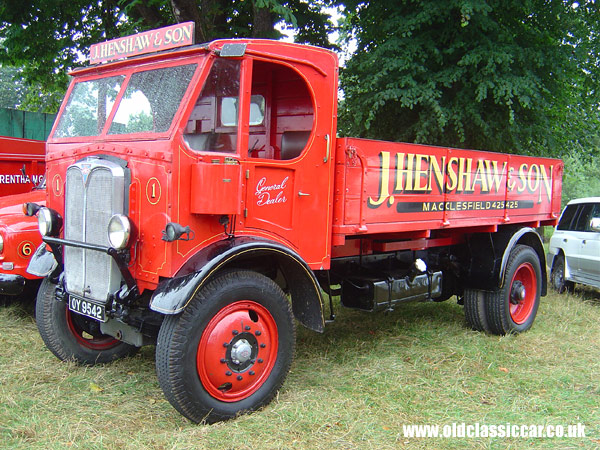 Photograph of the AEC Lorry on display at Astle Park in Cheshire.