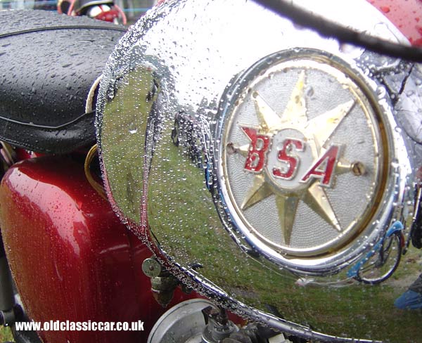 Photograph of the BSA Motorcycle on display at Astle Park in Cheshire.