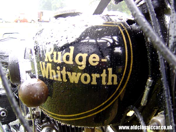 Photograph of the Rudge-Whitworth Motorcycle on display at Astle Park in Cheshire.