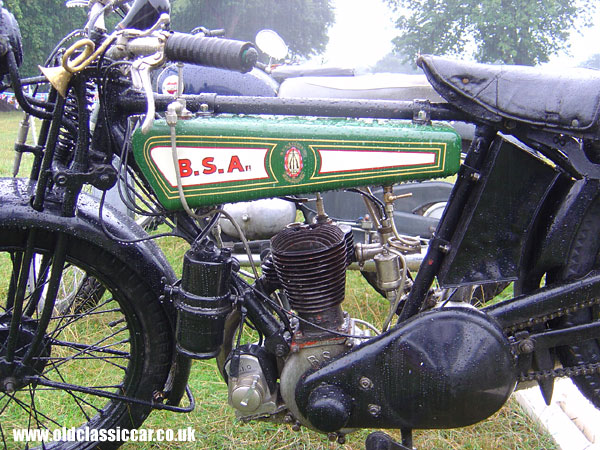 Photograph of the BSA Motorcycle on display at Astle Park in Cheshire.