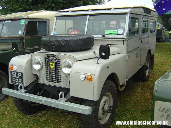 Photograph of the Land Rover Station Wagon on display at Astle Park in Cheshire.