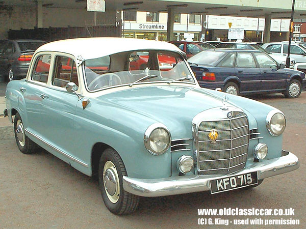 Photographs of classic Mercedes Benzs 190 Saloons and other old motors